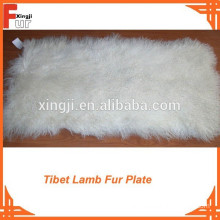 Bleached White Good Curl Tibet Lamb Fur Plate